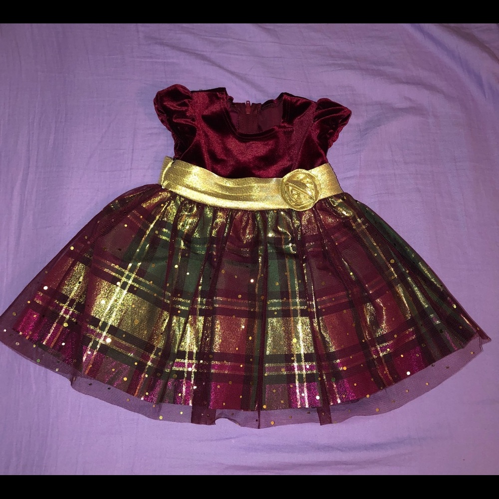 Red Velvet Plaid Baby Dress